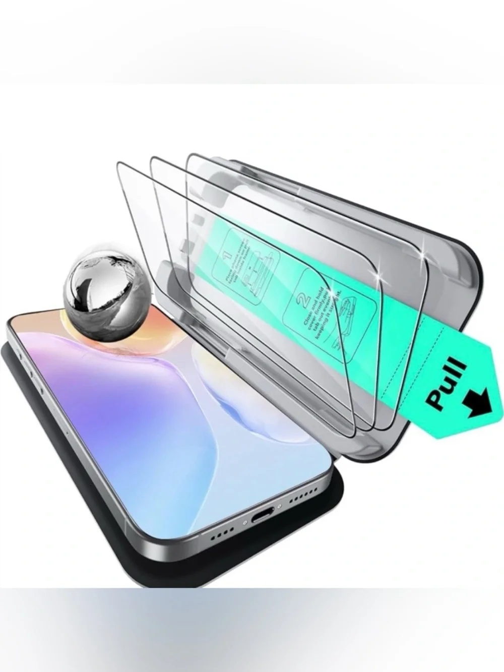 💞 New 3 Pack Tempered Clear Glass Screen Protector for iPhone 16 Pro Cell Phones